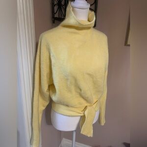 Wilfred Soft Yellow Cowl Neck Sweater Small alpaca wool blend cozy soft